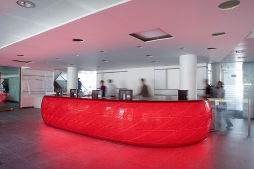 Avonite Red Reception Desk