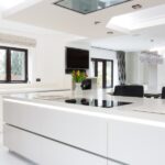 White Corian solid surface kitchen units